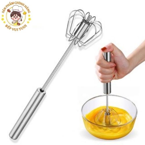 Phới đánh trứng inox tự động cầm tay, sự dụng nhanh, thiết kế gọn gàng.