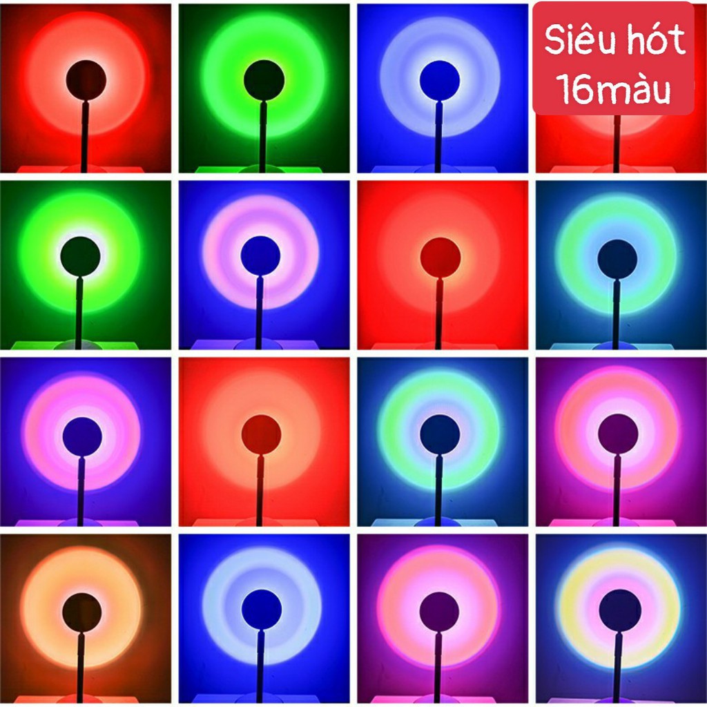 Đèn Hoàng Hôn Có Điều Khiển Chuyển Đổi 16 Màu Sắc Khác Nhau - Đèn Led Sống Ảo Hot TikTok Các Màu Cầu Vồng, Mặt Trời