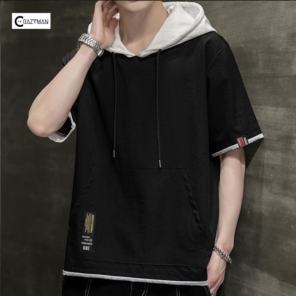 Áo sơ mi tay ngắn nam nữ unisex form rộng basic,áo sơ mi nam tay lỡ có mũ trùm đầu cực trẻ trung năng động