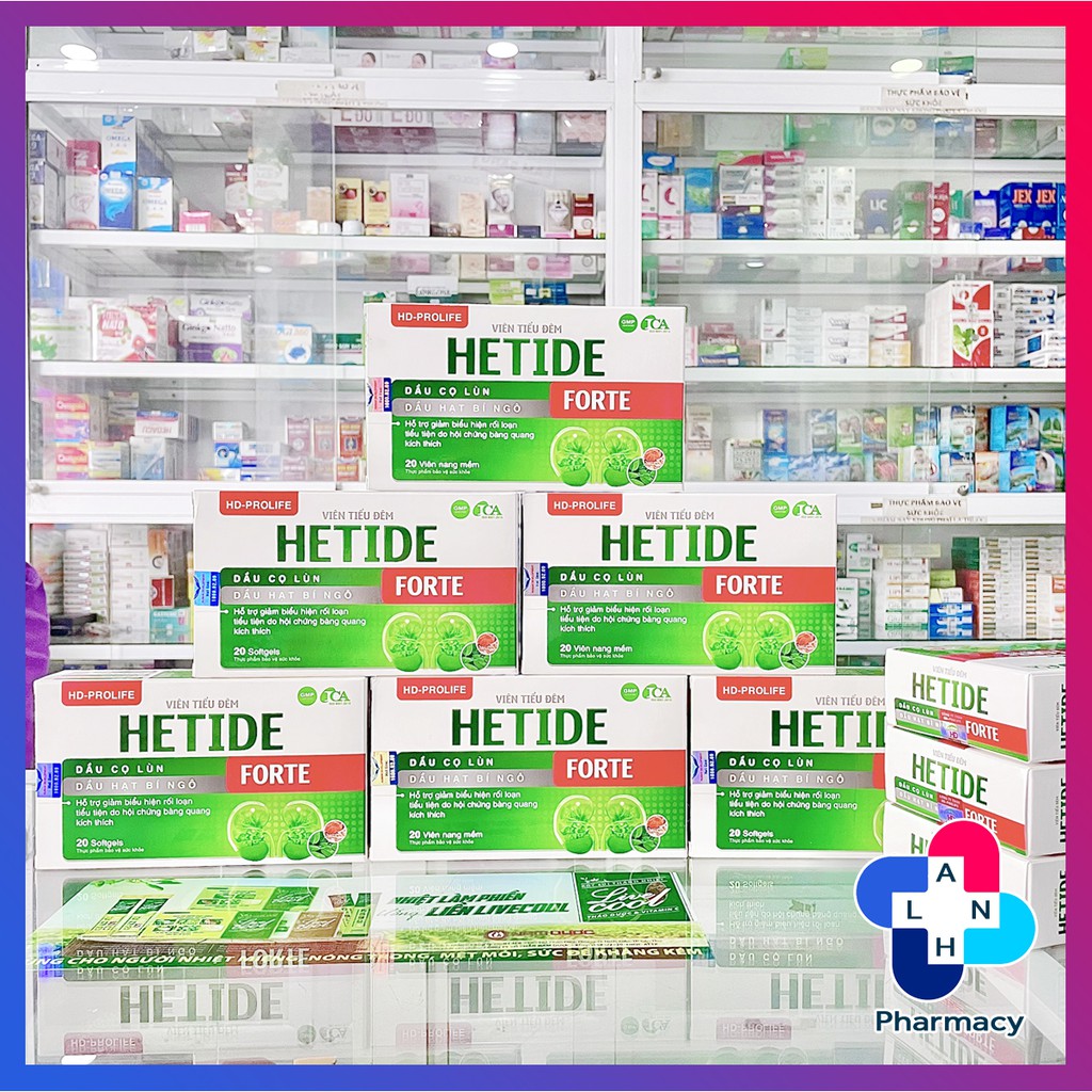Viên tiểu đêm HETIDE FORTE  - Giảm hội chứng bàng quang kích thích, dùng cho người tiểu đêm, tiểu nhiều lần.