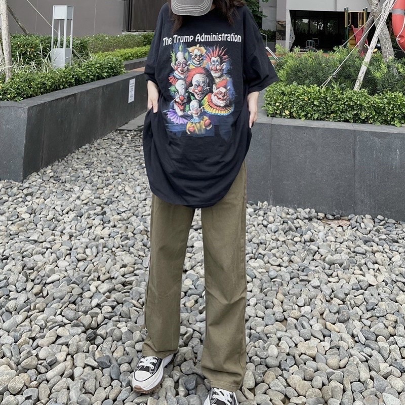 Quần jeans nữ dáng suông màu rêu siêu hack chân