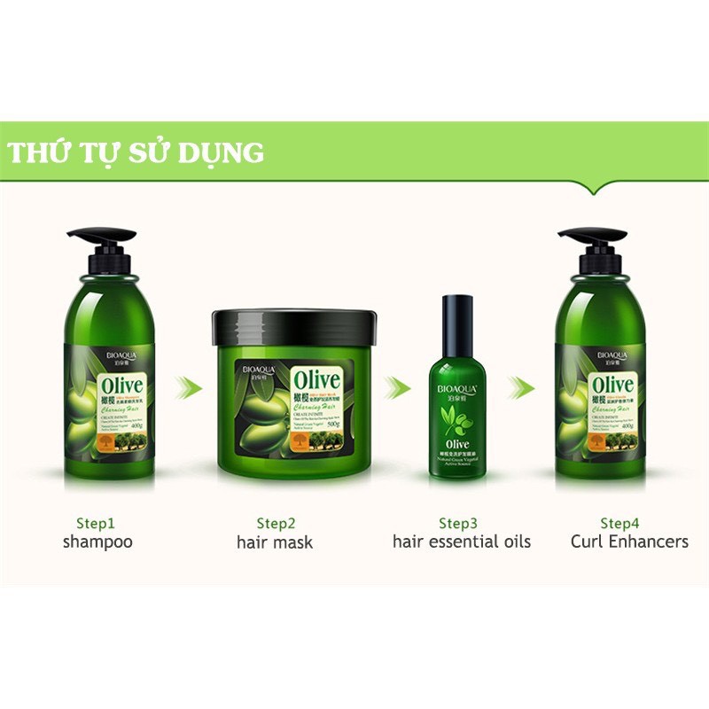 BỘ DẦU GỘI DẦU XẢ DẦU Ủ DƯỠNG TÓC OLIVE CỦA BIOAQUA | BigBuy360 - bigbuy360.vn