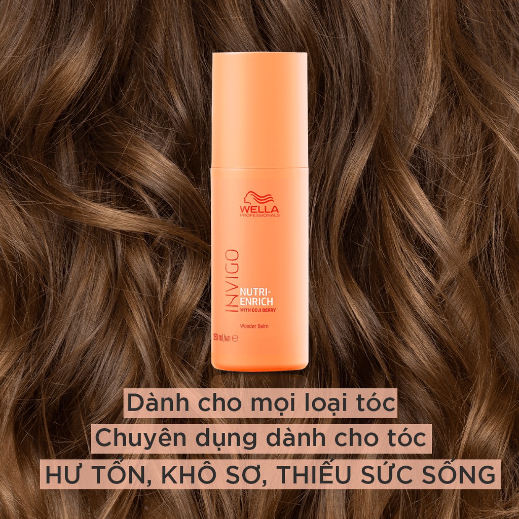 Sữa Dưỡng Wella Invigo Tăng Cường Dưỡng Chất, Phục Hồi Tóc Khô Xơ Nutri Enrich Wonder Balm 150ml