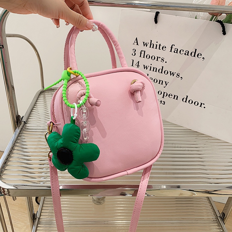 Túi Đeo Chéo Vai Hình Vuông Nhỏ Màu Trơn Phong Cách Phương Tây Thời Trang