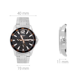 Đồng Hồ Nam Dây Thép Casio MTD-330D-1A3V