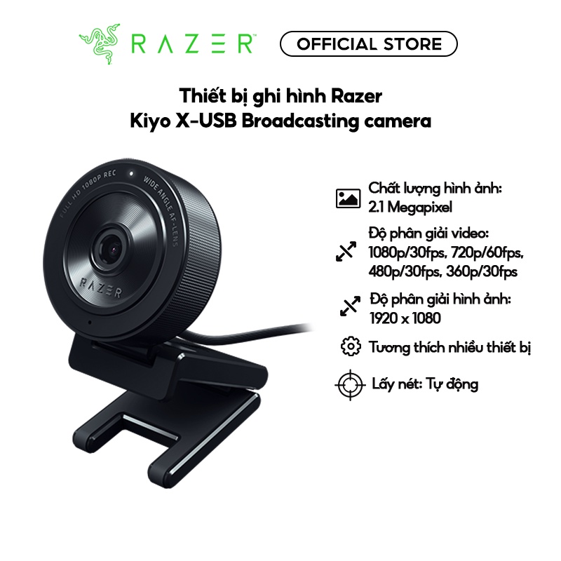 Thiết bị ghi hình Razer Kiyo X-USB Broadcasting Camera_RZ19-04170100-R3M1