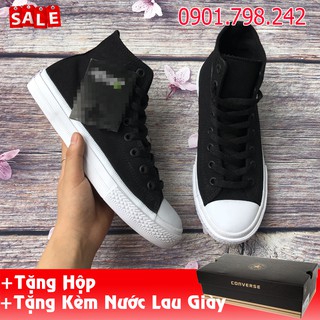 Giày thể thao chuck đen trắng cao cổ full size