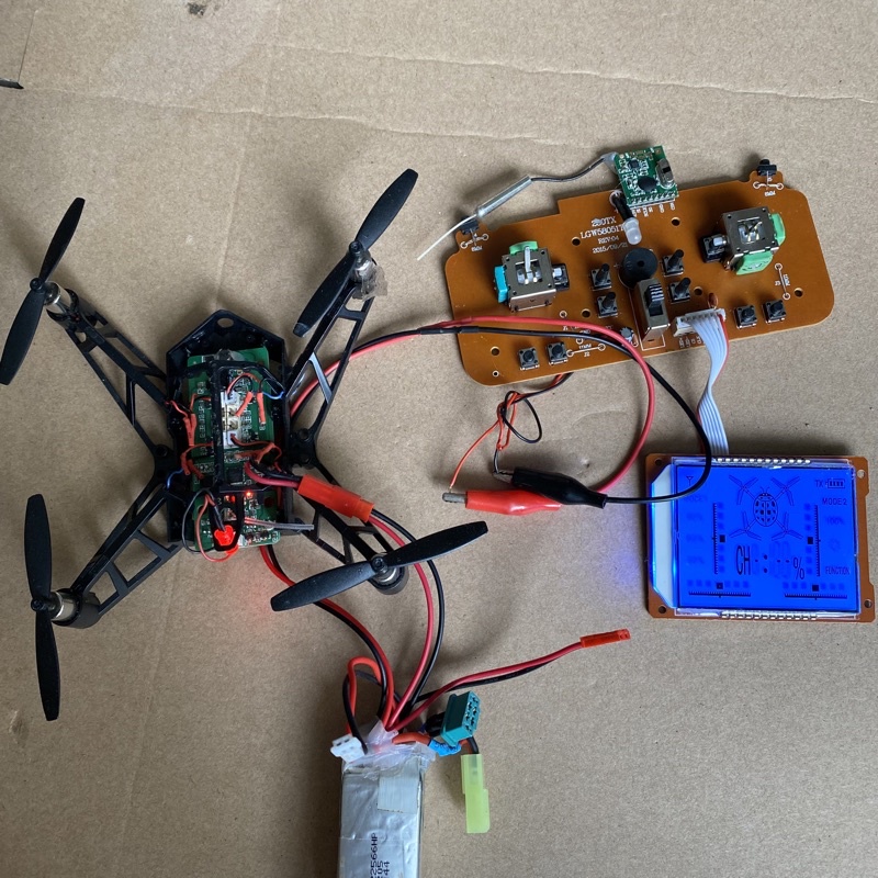 Tự lắp ráp máy bay điều khiển mini quad drone, flycam & tay tx tự thực hành. Loại dùng pin 1s 3.7vol