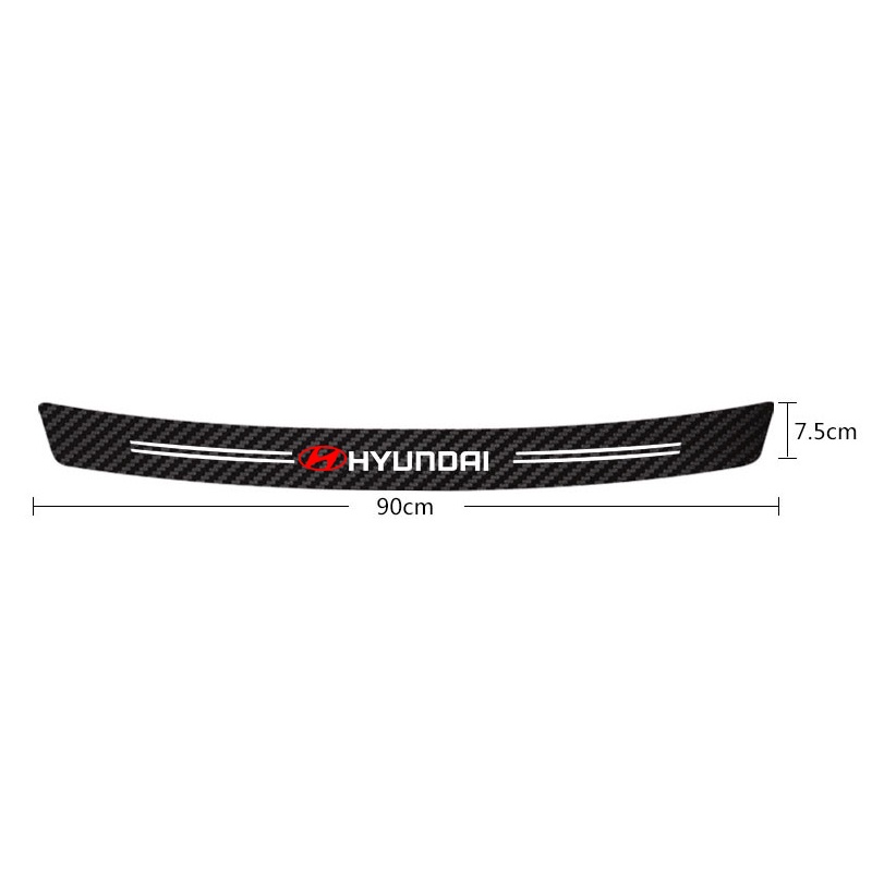 Miếng Dán Bảo Vệ Cốp Xe Hơi Họa Tiết Sợi Carbon Cho Hyundai Solaris ix35 i20 i30 i40 Tucson Accent Santa Fe