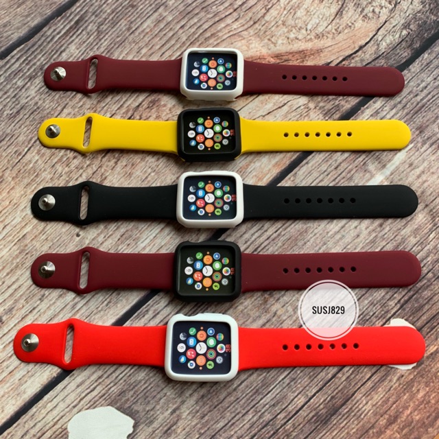 Combo dây + ốp cao su apple watch