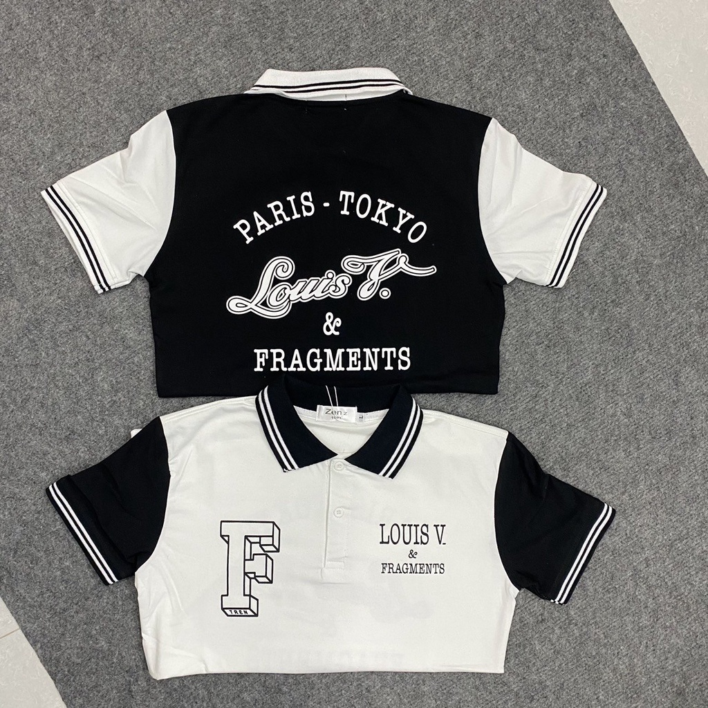Áo thun polo nam tay ngắn cổ bẻ in họa tiết LOUIS chất vải cotton dày co dãn thấm hút mồ hôi