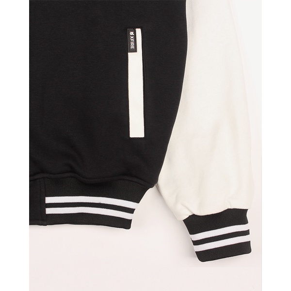 Áo Khoác Bóng Chày Bomber Vải Nỉ Nam Nữ Thêu Form Rộng 2 Lớp Màu Đen Trắng By Local Brand Xfire Áo Khoác Varsity