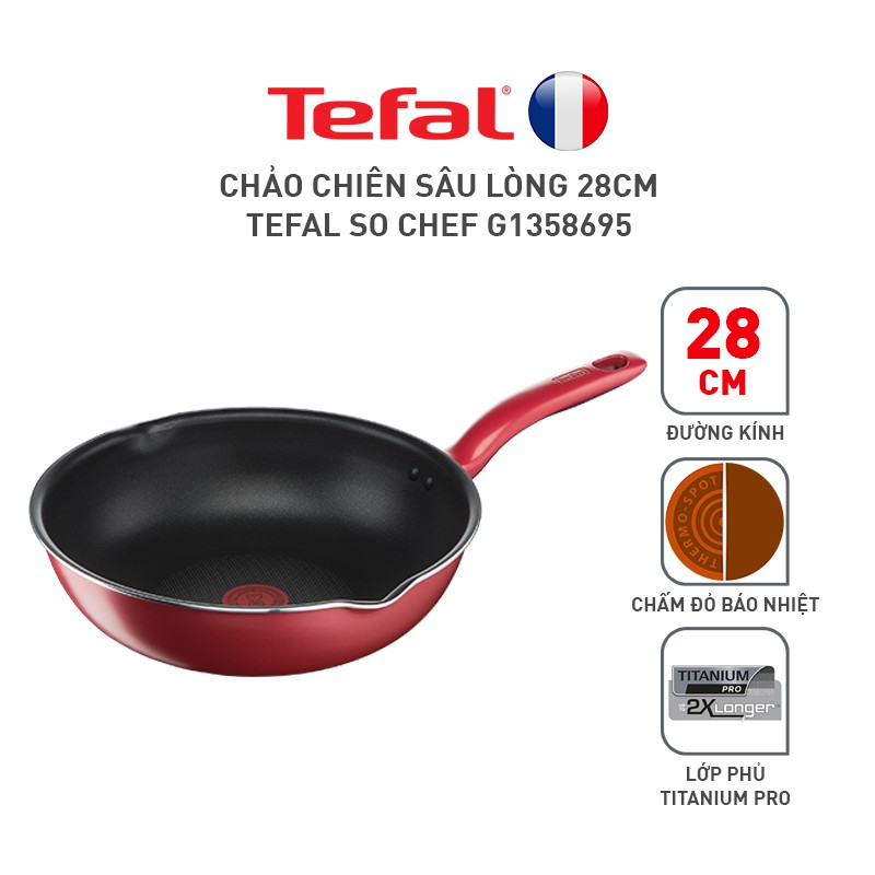 [Mã LIFEHL25 giảm 10% đơn 350K] Combo Tefal So Chef Chảo chiên 24cm &amp; Chảo chiên sâu lòng 28cm