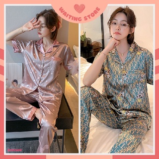 Pijama- bộ ngủ lụa áo cộc quần dài nhiều mẫu vải đẹp cdlp03