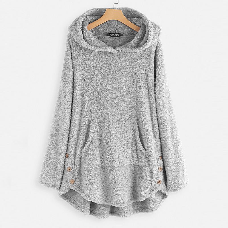 Áo Khoác Parka Lông Mềm Mại Dáng Dài Có Nút Cài Thời Trang Cho Nữ