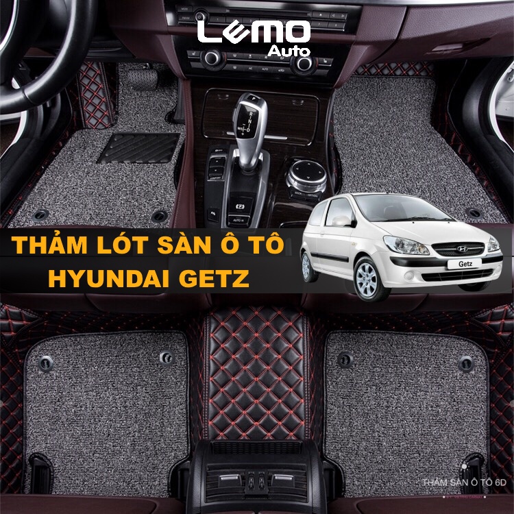 Thảm lót sàn ô tô 5d, 6d Nano 2 chỉ Hyundai Getz  kháng khuẩn, khử mùi, phủ kín sàn xe