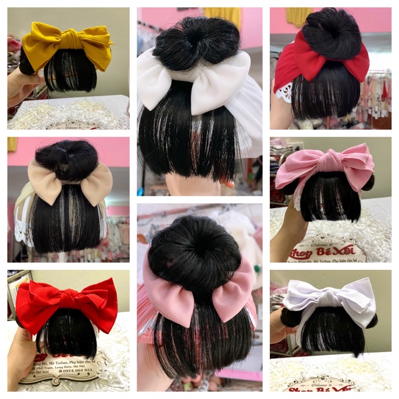 Băng đô tóc giả, turban tóc giả cho bé - có hình thật - nhiều mẫu