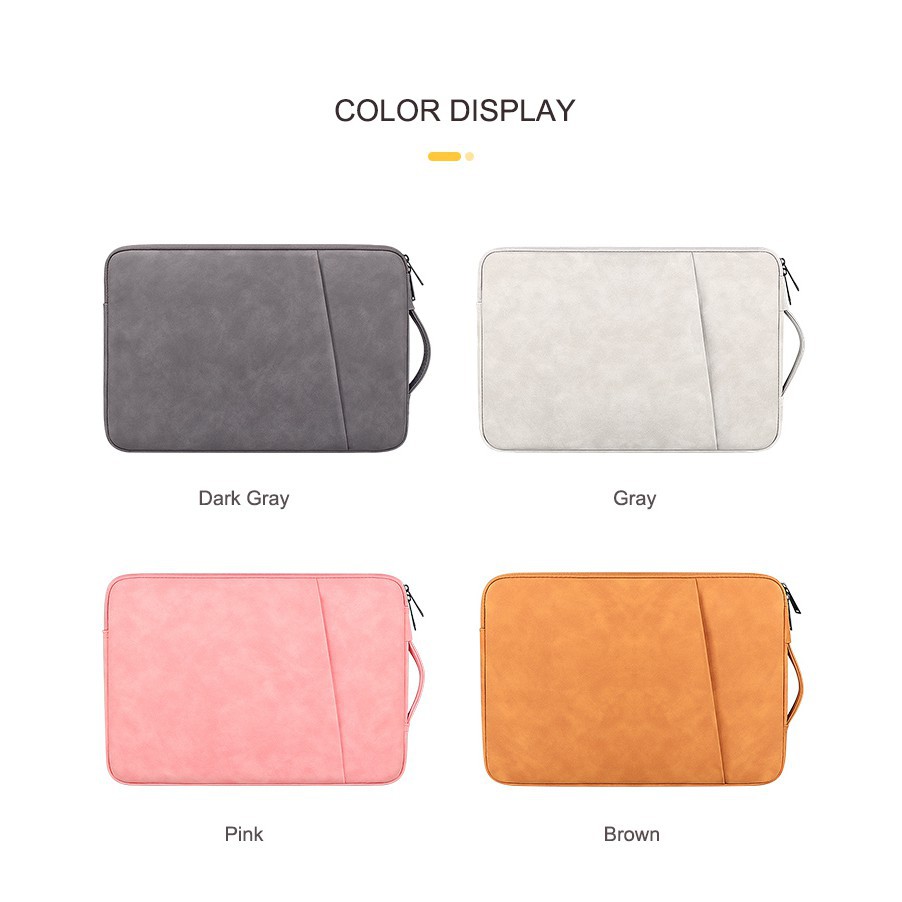 Túi da cừu đựng laptop kích thước 13.3 14.1 15.4 inch chất lượng