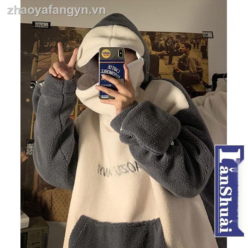 [ Mã 12FASHIONSALE1 giảm 10K đơn 50K ] Áo Hoodie Giữ Ấm Phối Nón Cá Mập Phong Cách Hàn Quốc Cho Nam | BigBuy360 - bigbuy360.vn