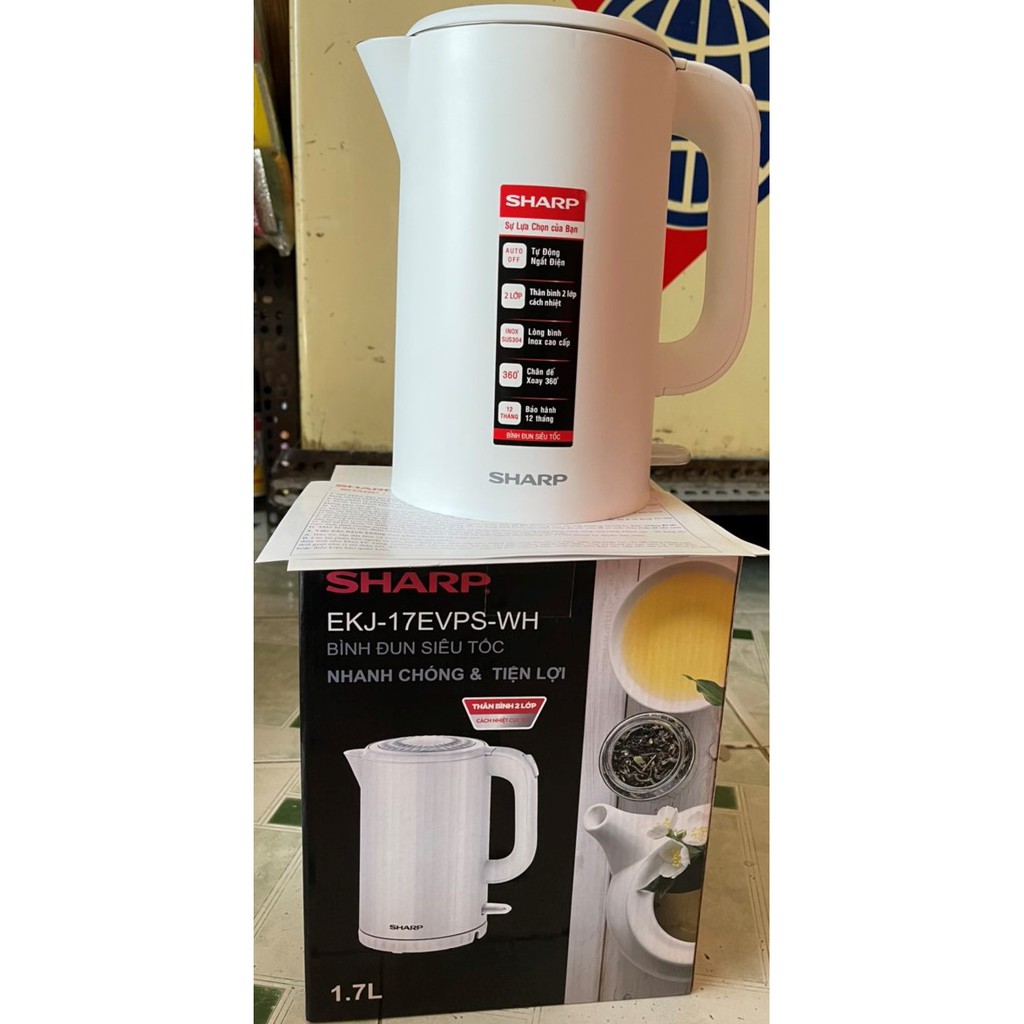 Bình đun siêu tốc Sharp 1.7 lít EKJ-17EVPS-WH