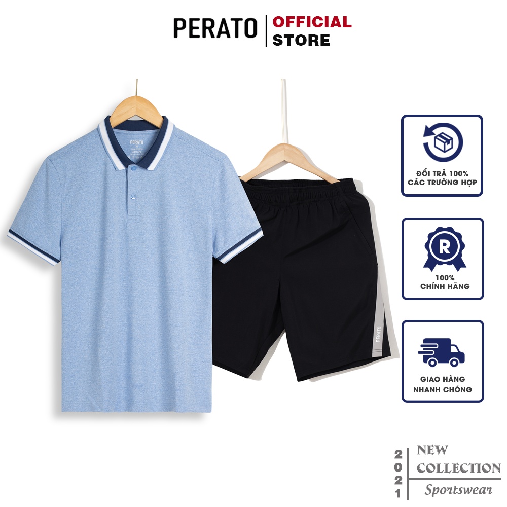 Bộ Thể Thao Nam PERATO (3 mẫu), Phối Áo Polo Premium Và Quần Short Gió Trẻ Trung, Lịch Sự (B1)