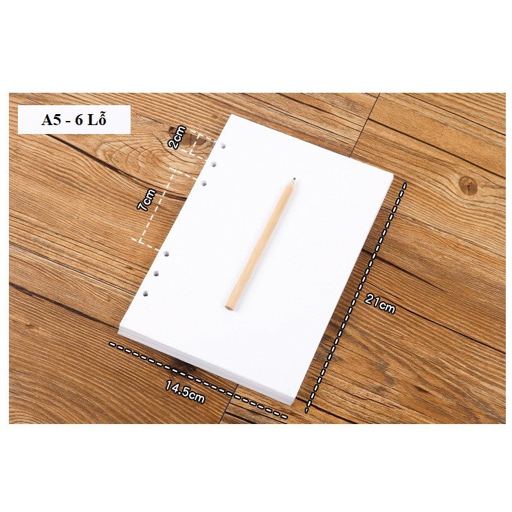 Giấy Refill Cao Cấp Blank A5 6 Lỗ - B5 9 Lỗ 120g - 300g Giấy Bìa sổ còng Binder (Trắng - Đen - Kraft)