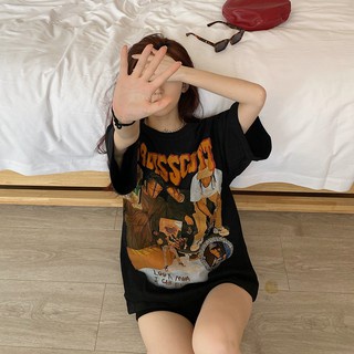 Áo thun tay ngắn cổ tròn in chữ thời trang hip hop