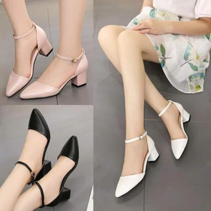 . Giày CAO GÓT SIZE 33 34 GÓT VUÔNG 5CM BIG SIZE ;'