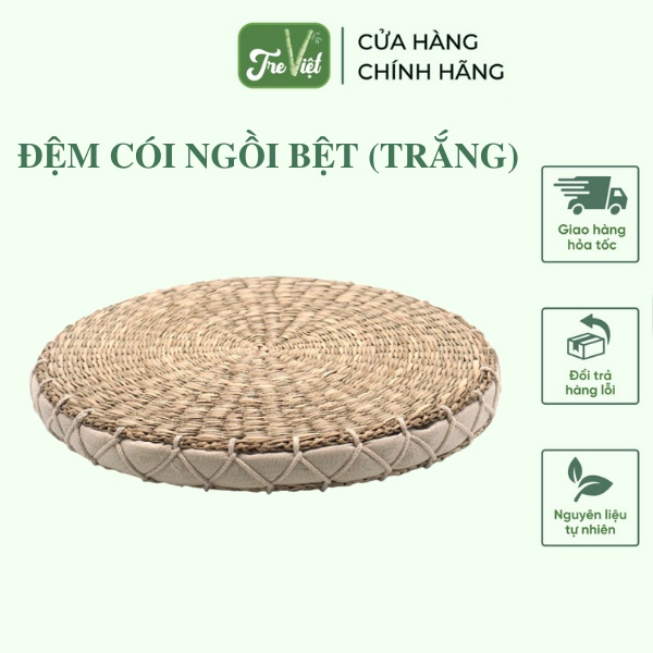 Nệm cói màu be - Đệm ngồi bệt yoga ngồi thiền cao cấp