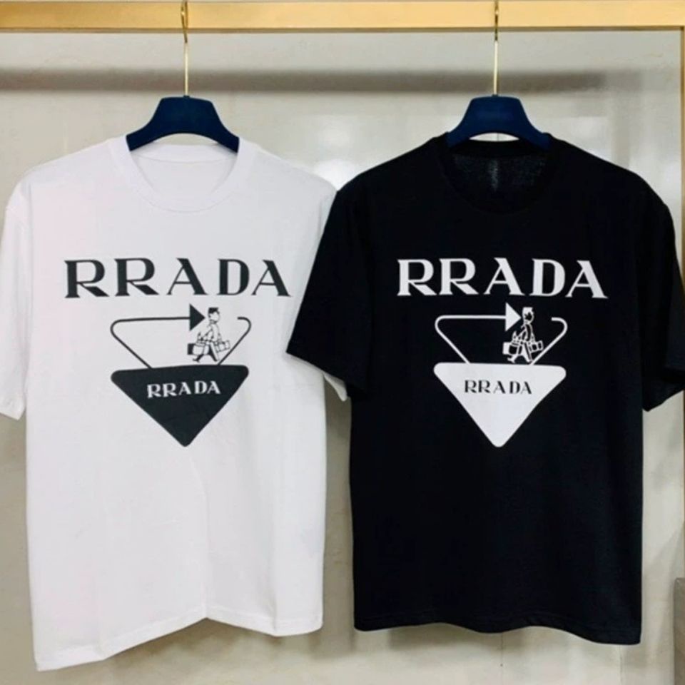 Áo Thun Chất Liệu Cotton In Nhãn Hiệu Prada Cao Cấp Thời Trang 22SS