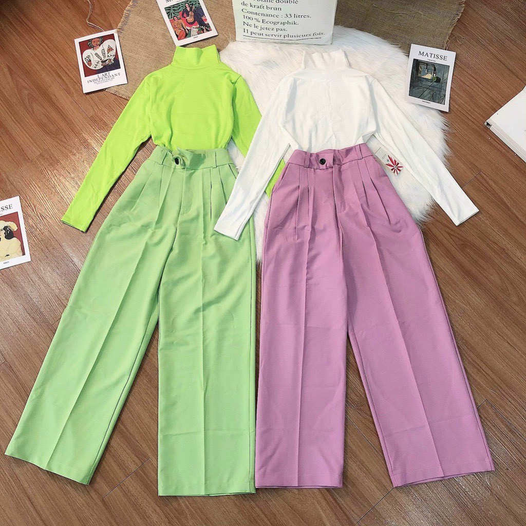 Áo cổ lọ croptop tay dài trơn ôm body cực xinh , chất thun bozip mềm mịn ( ảnh thật )