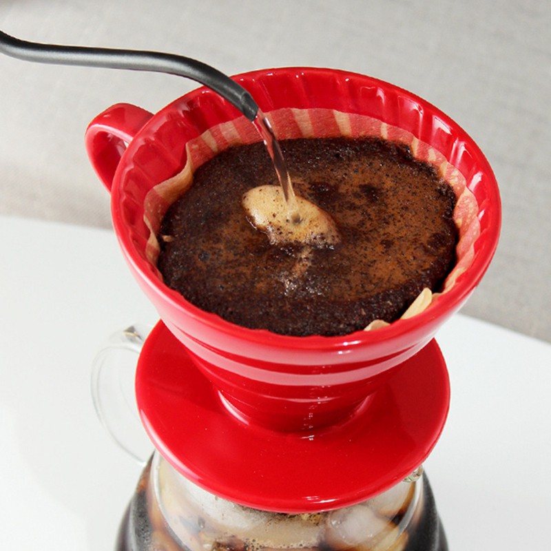 Cốc lọc cà phê nhỏ giọt V60 bằng gốm kèm giá đỡ phân chia dành cho cốc 1-4