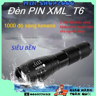 Đèn pin siêu sáng, Đèn PIN XML_T6 chất liệu hợp kim nguyên khối, chống nước hoàn hảo - HÀNG TỐT GIÁ GỐC