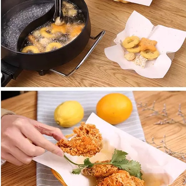 TẬP GIẤY NẾN THẤM DẦU THỰC PHẨM KHỔ VUÔNG 24 CM LOẠI 40 TỜ SIÊU THẤM