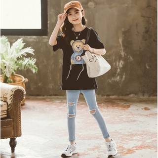 Áo giấu quần phom rộng bé gái size đại 26-->47kg m060