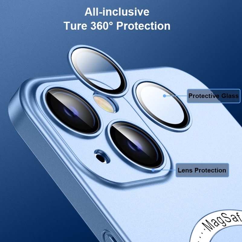 Ultra Ốp Điện Thoại PC Cứng Siêu Mỏng Mặt Kính Từ Tính Cho iPhone 11 12 Pro Max X XR Xs Max 7 8 Plus