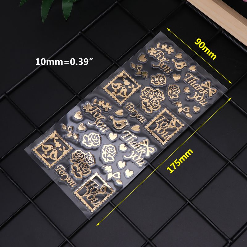 Set 4 miếng dán trong suốt hình hoa hồng bằng epoxy độc đáo trang trí đồ thủ công DIY