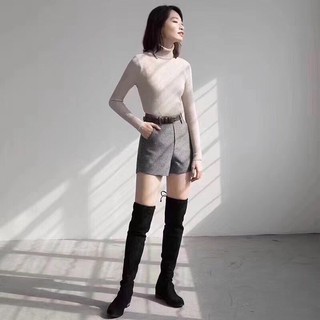 Quần Sooc DẠ kèm Đai Da - Hàng cao cấp