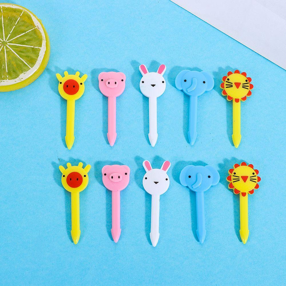 Set 6 / 10 Nĩa Ăn Trái Cây Hình Khủng Long Ngộ Nghĩnh Có Thể Tái Sử Dụng