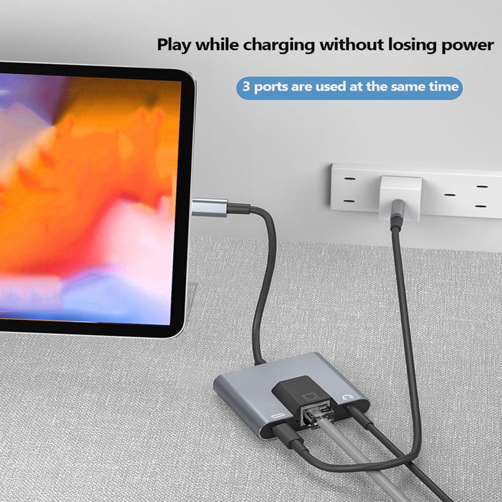 BEBETTERM Bộ Chuyển Đổi Âm Thanh Mạng LAN Tốc Độ Cao USB C Sang 3.5mm