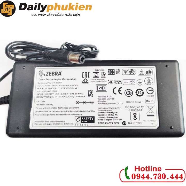 Adapter nguồn máy in mã vạch Zebra GC420C GK420t GK420D