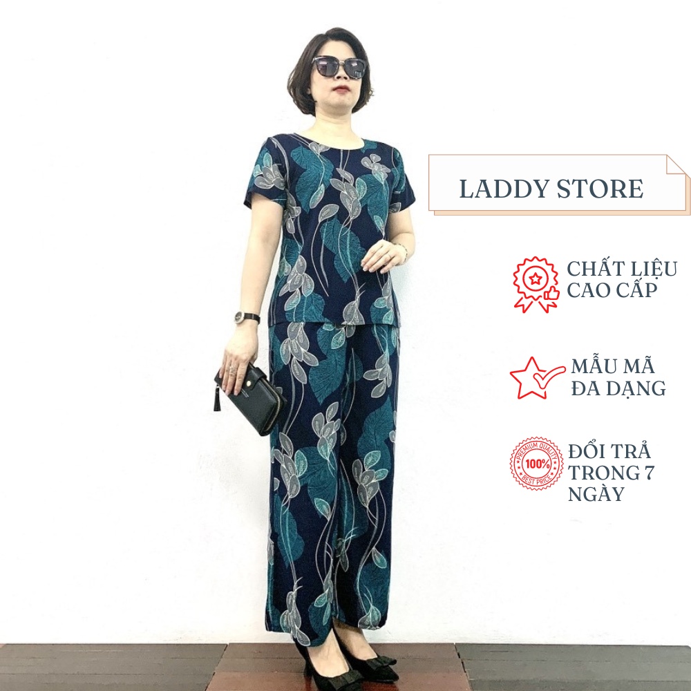 Bộ Đồ Trung Niên Cho Mẹ Chất Lanh cao cấp đã qua xử lý co đủ size từ 47 tới 70kg - Laddy Store