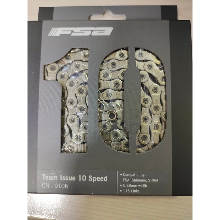 Sên/xích xe đạp Road/MTB hiệu CH CHAIN TEAM ISSUE 10S 116L w/Link CN-910N, hàng hộp, chính hãng