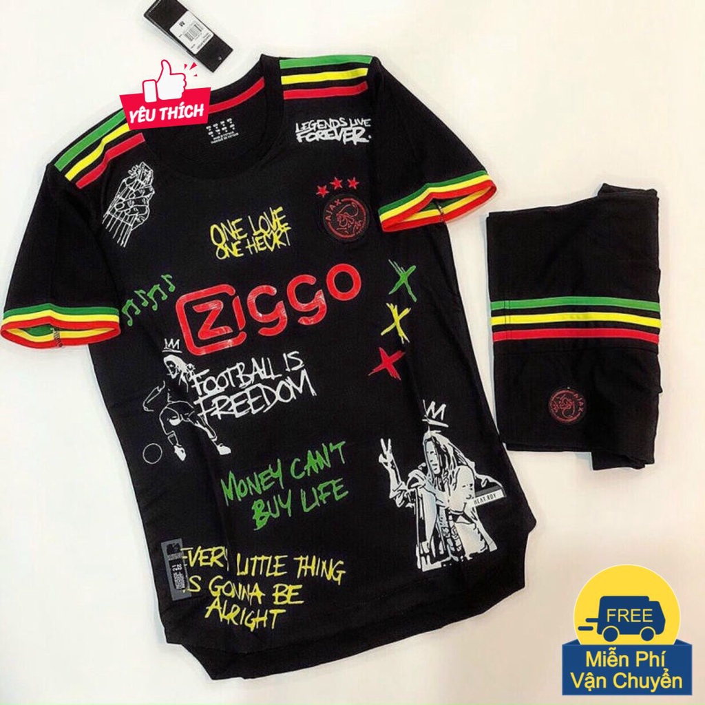 Quần Áo Bóng Đá Nam Ajax Đen Lưu Niệm Bản Đặc Biệt Giới Hạn Vải Thái Cực Chất - Bộ Quần Áo Bóng Đá PP Bởi Be Happy Sport