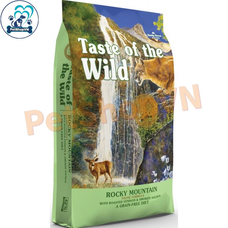 Thức Ăn Cho Mèo Hạt TASTE OF THE WILD ROCKY MOUNTAIN Bao 6.6Kg Vị Nai Nướng & Cá Hồi Xông Khói