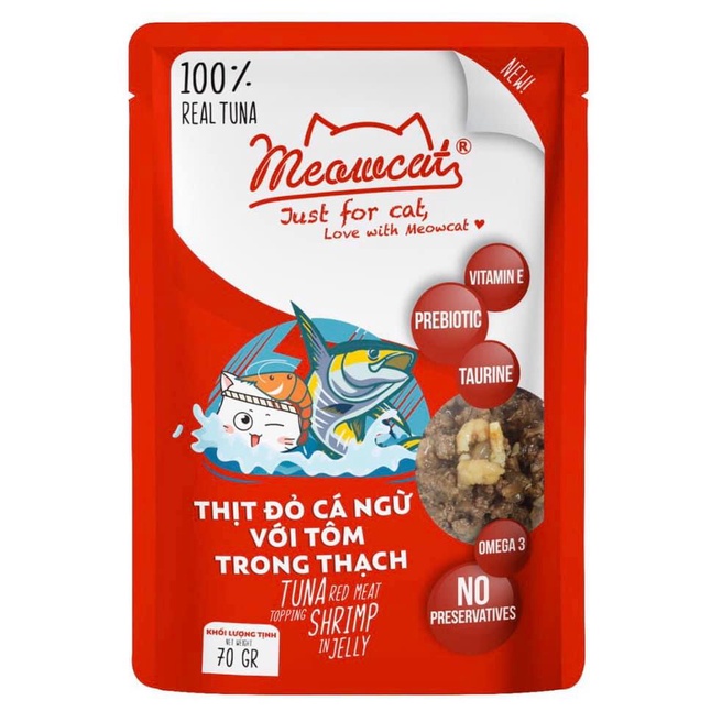 [HÀNG CÓ SẴN] Pate MEOWCAT Cho Mèo Gói 70gr - Có 9 Vị