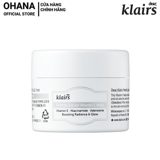 Mặt Nạ Ngủ & Kem Dưỡng Ẩm, Dưỡng Sáng Da Dear, Klairs Freshly Juiced Vitamin E Mask 15ml