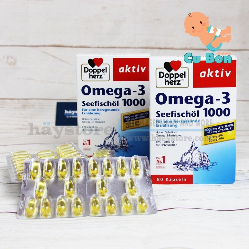 Dầu cá Omega 3 Doppelherz seefischol 1000mg + vitamin E bổ mắt đẹp da của Đức
