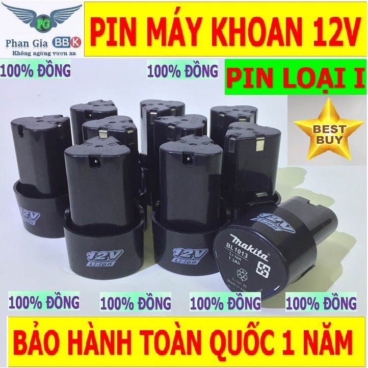 PIN MÁY KHOAN 12V - MỚI 100% - PIN LI-ION 3 CELL