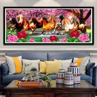 Tranh đính đá mã đáo thành công 150x75cm lv454